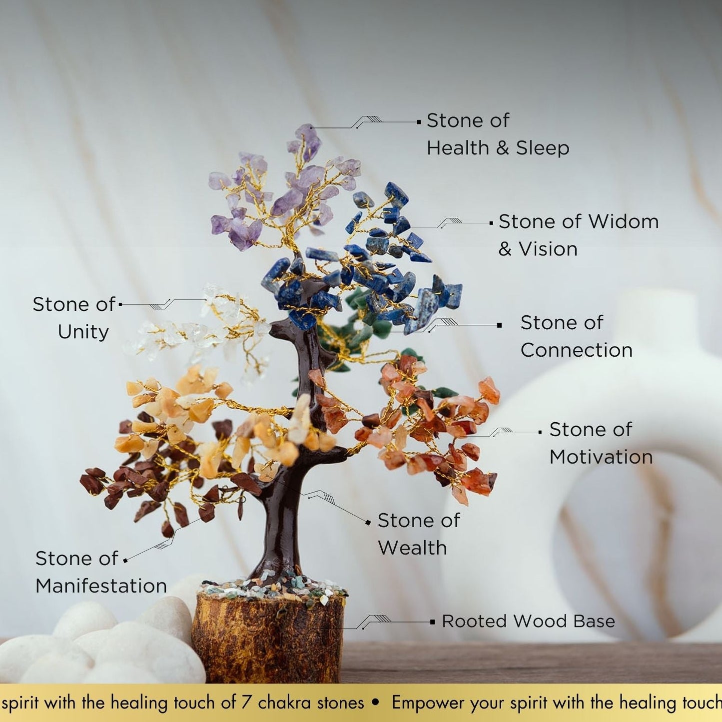 7 Chakra Natural Stone Tree